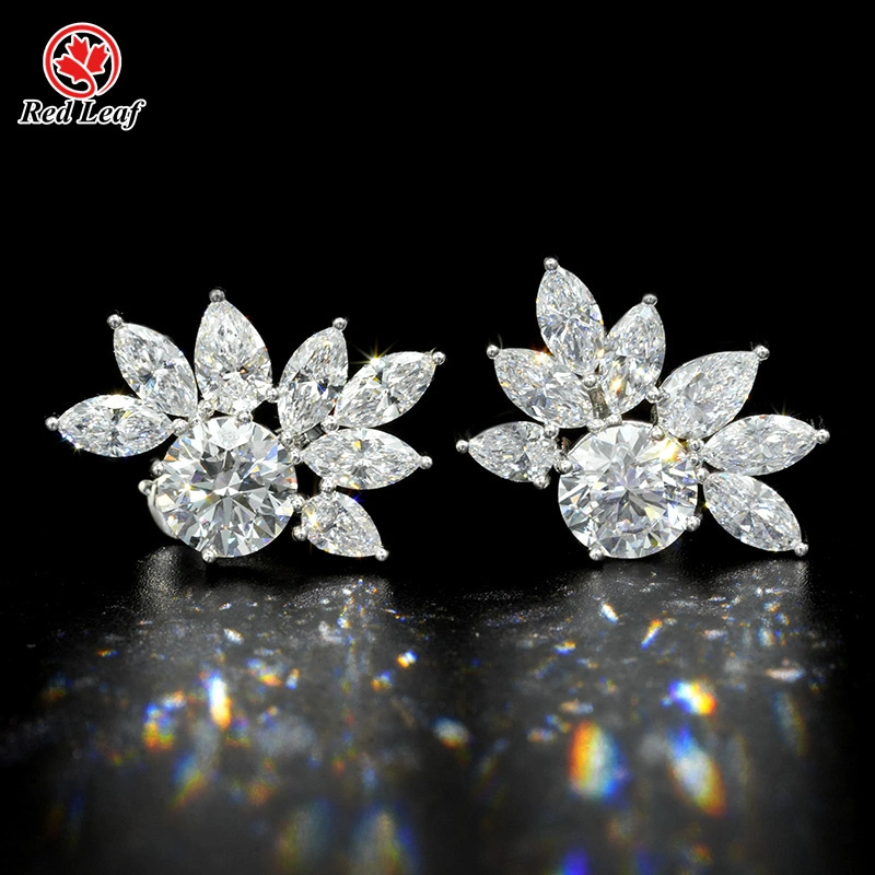 Redleaf 18K Weißgoldohrringe mit Labor ausgenommen Diamant D VVS1 3CT IGI Zertifikat Custom 1