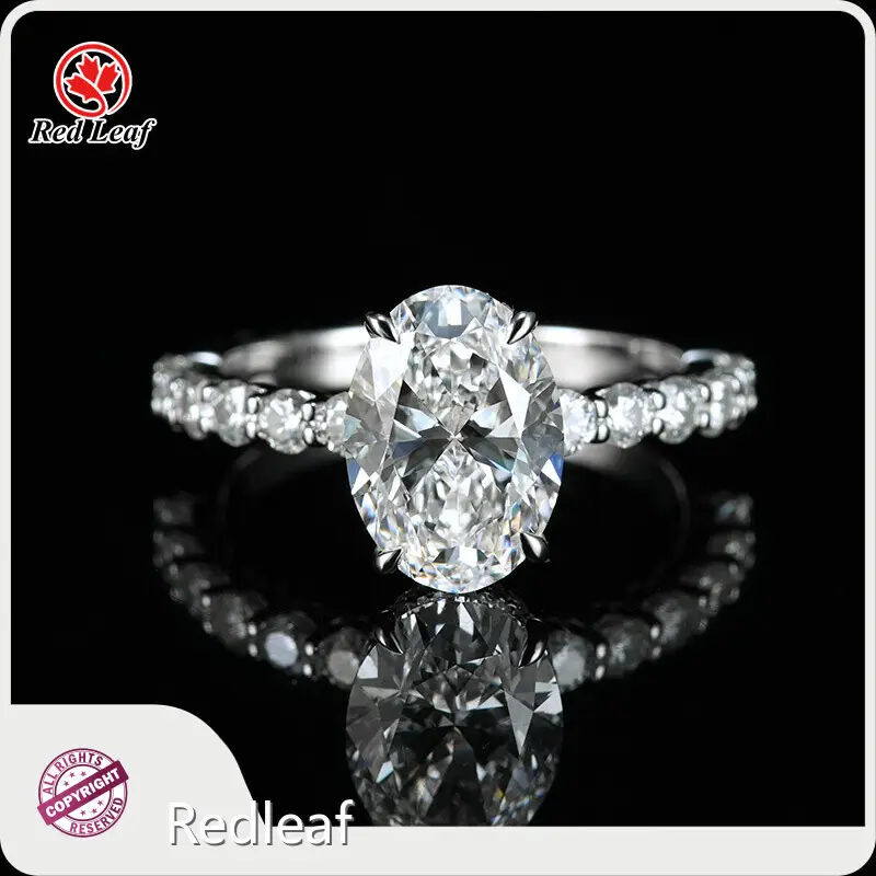 Custom Lab Diamond Engagement Rings PT950 - - Redleaf 1