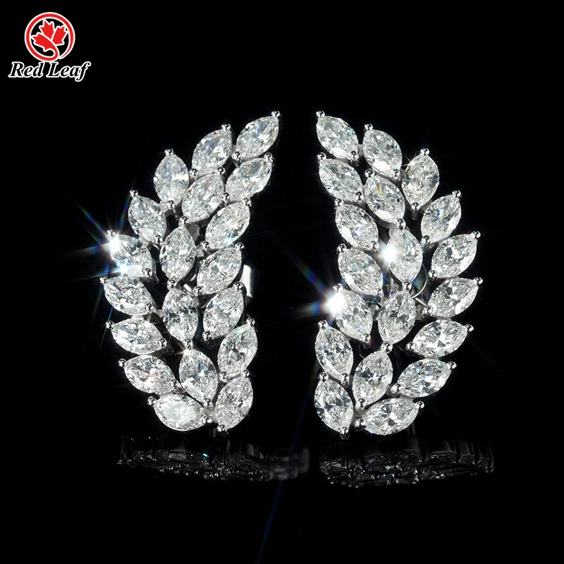 Redleaf 14K White Gold Lab Grown Diamond Earrings Custom Angel Wings Shape Stud Earing Lab Diamond Jewelry Manufacturers 1