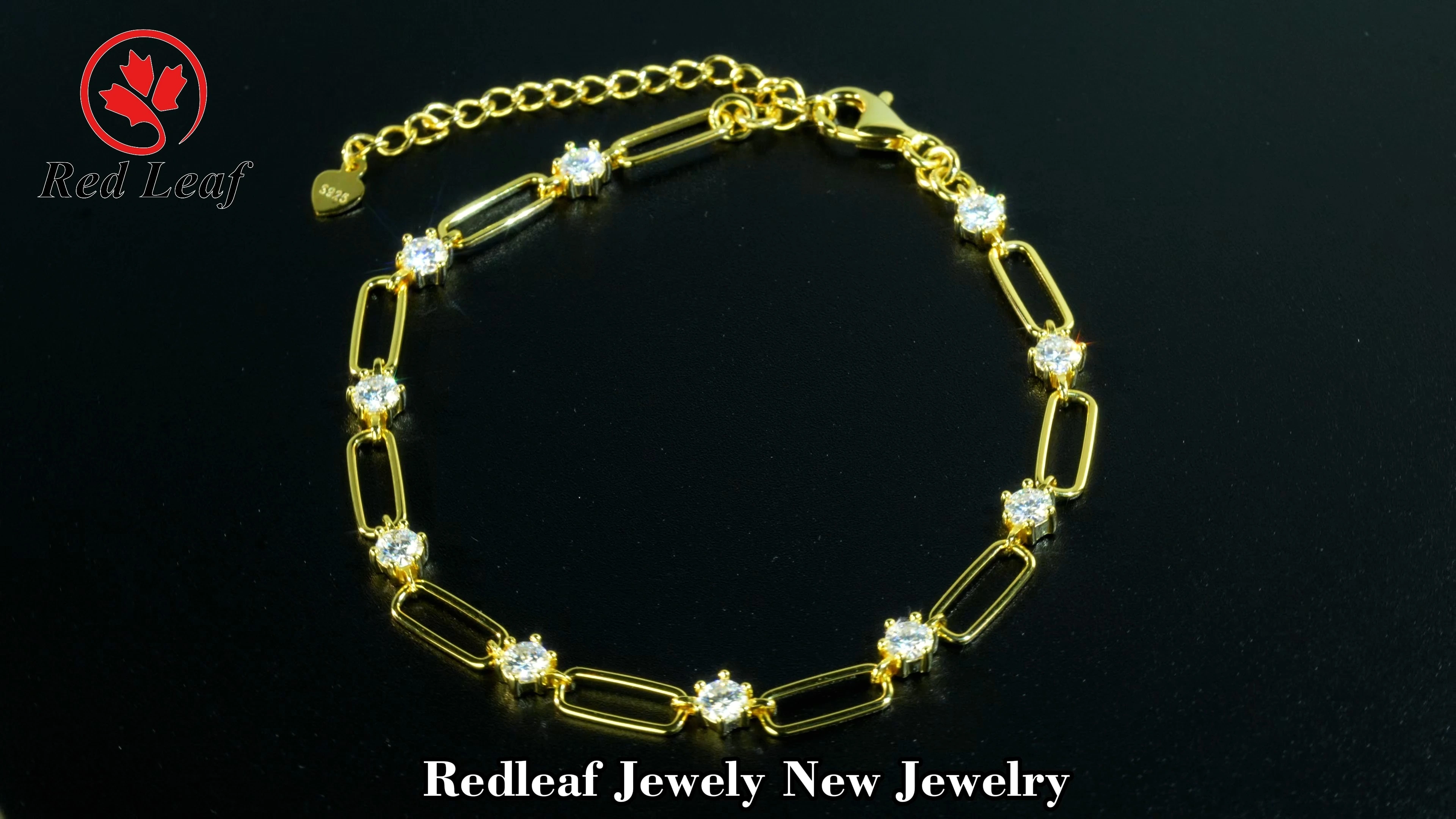 18K Yellow Gold Round Cut D VVS1 Lab Grown Diamond Bracelet Lab Created Diamond Jewelry Wholesale-Redleaf 1