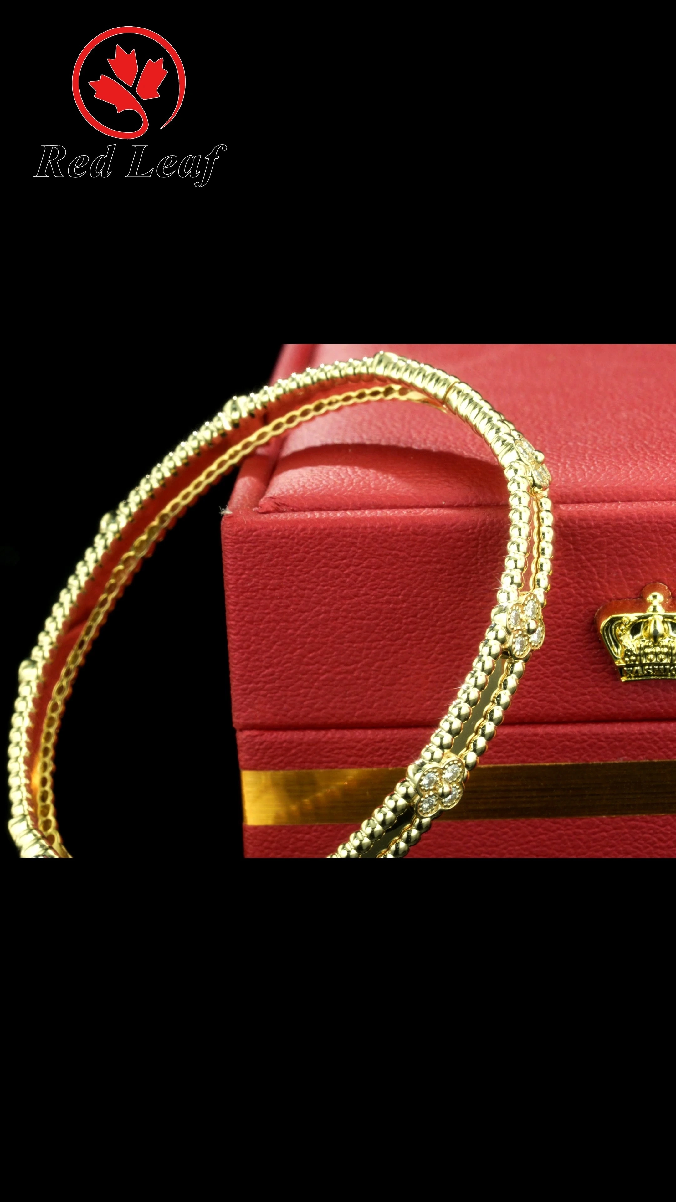Redleaf 18K Yellow Gold D VVS1 Moissanite Bangles Bracelet GRA Custom Lab Made Jewelry 1