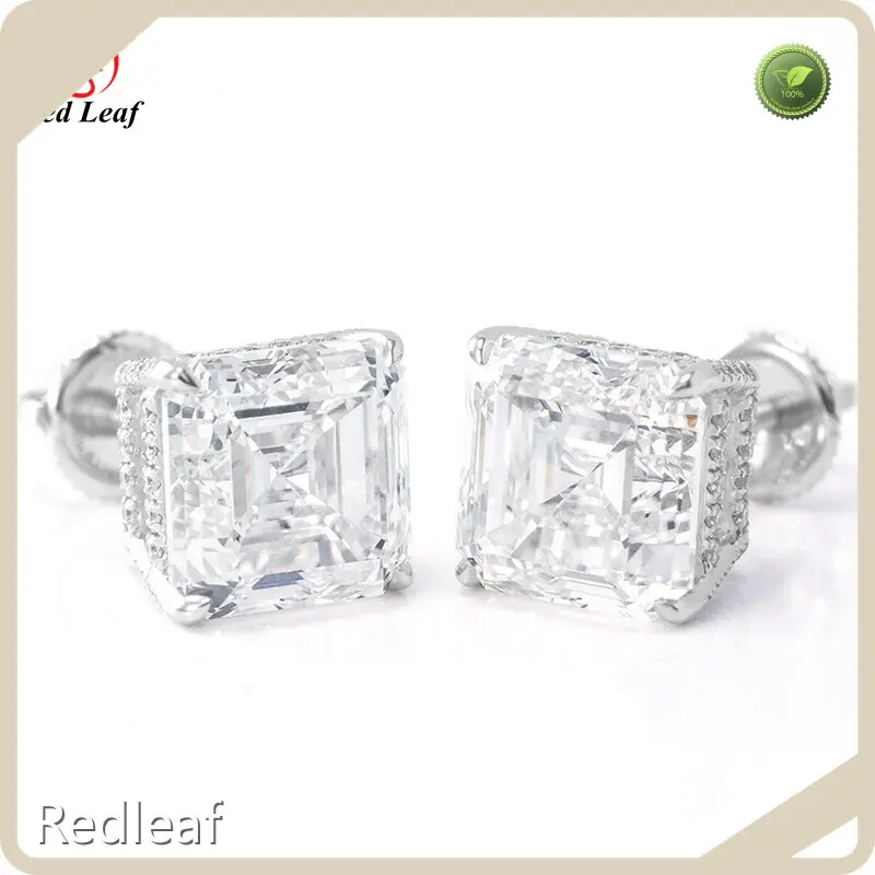 Lab Created Diamond Solitaire Earrings VVS1 - - Redleaf 1