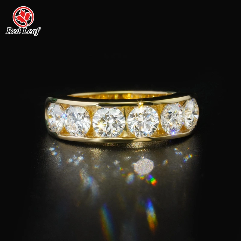 Redleaf 1ct Round Schnitt 14K/18K Gelbgold Halbheit Eternity Band Labor DIAMOND Ehering Custom Engagement Ringe 1