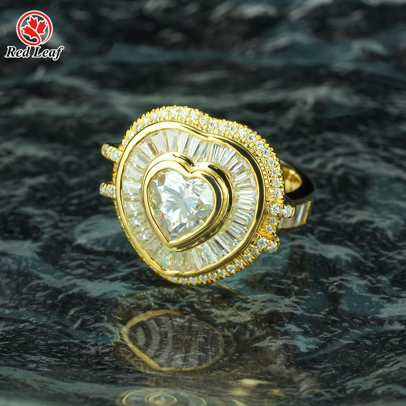 Redleaf 18K Yellow Gold Heart Cut 2CT D VVS1 Lab Grown Diamond Engagement Ring Lab Grown Diamond Jewelry Manufacturers-1753322793577515 1