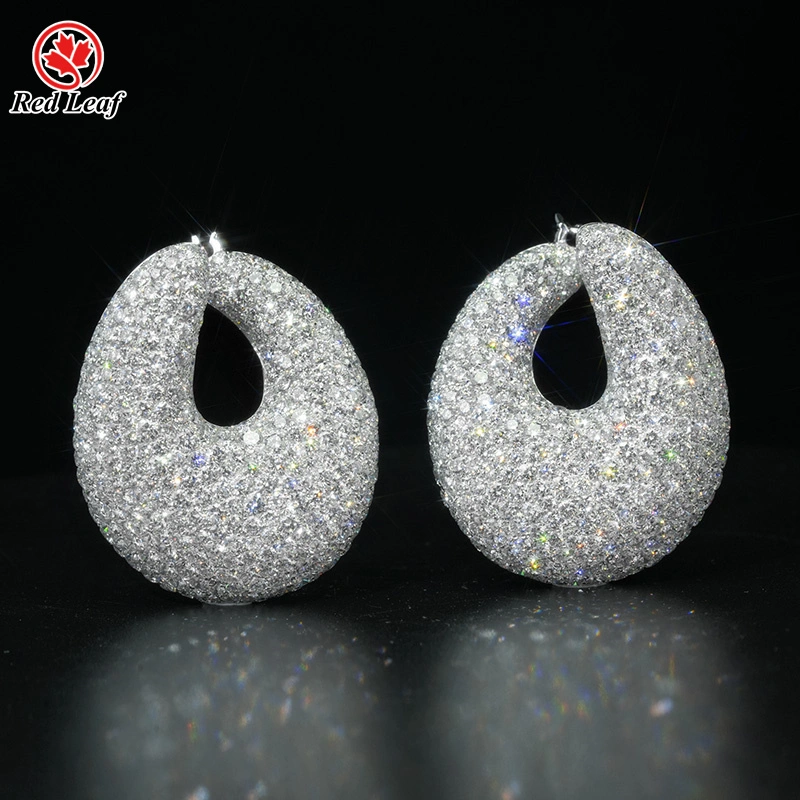 Redleaf 14K White Gold Stud Earrings Custom Lab Grown Diamond Earrings Lab Made Diamond Jewelry Wholesale 1