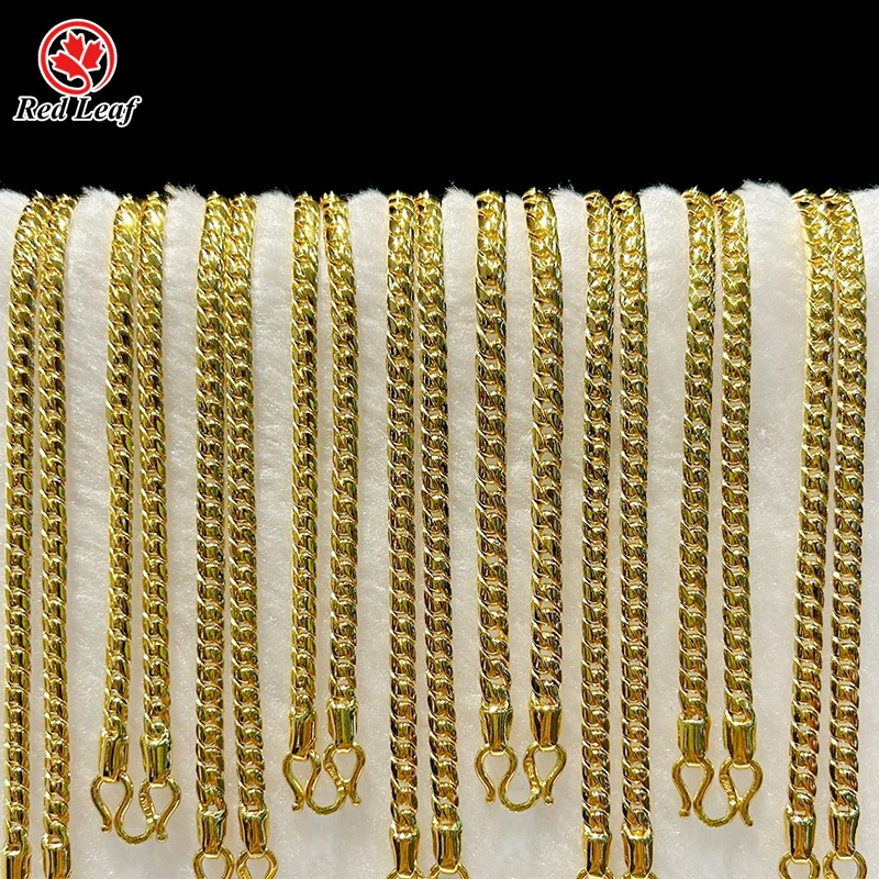 Redleaf Solid 24k قلادة سلسلة Cuban Cupan Redle 1