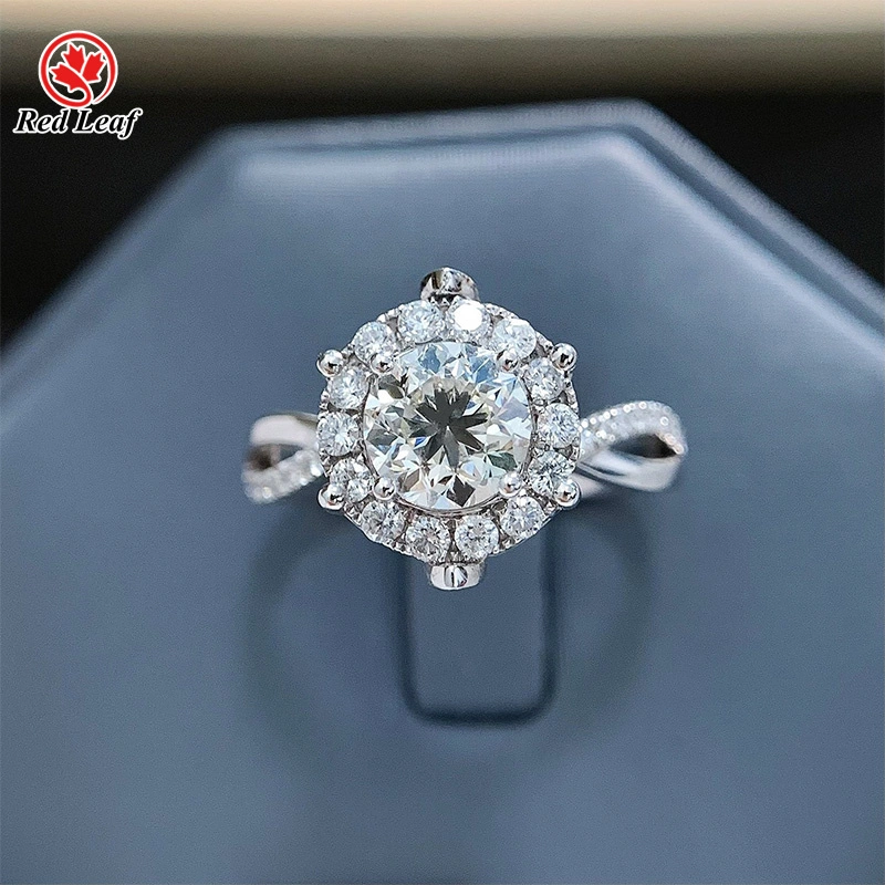 Redleaf 10K 14K 18K White Gold 1.005CT G VVS1 Round Cut Natural Diamond Ring Custom Made Jewelry 1