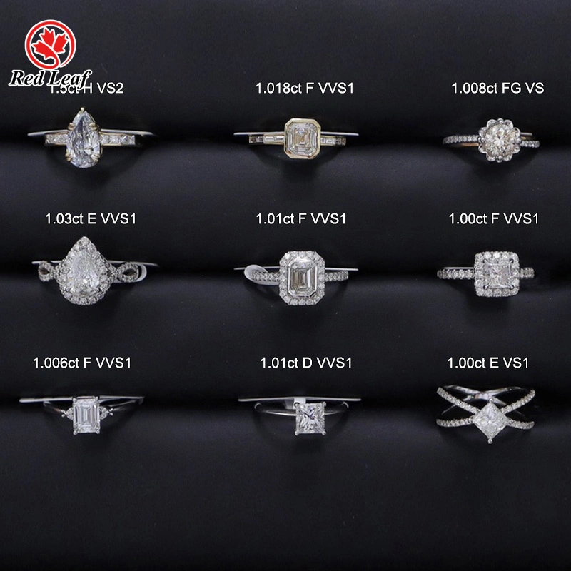 Redleaf Fancy Form 1CT-7CT def vvs vs 10k 14k 18k Weißgold natürlicher Diamant-Verlobungsring Custom Lab Made Schmuck 1