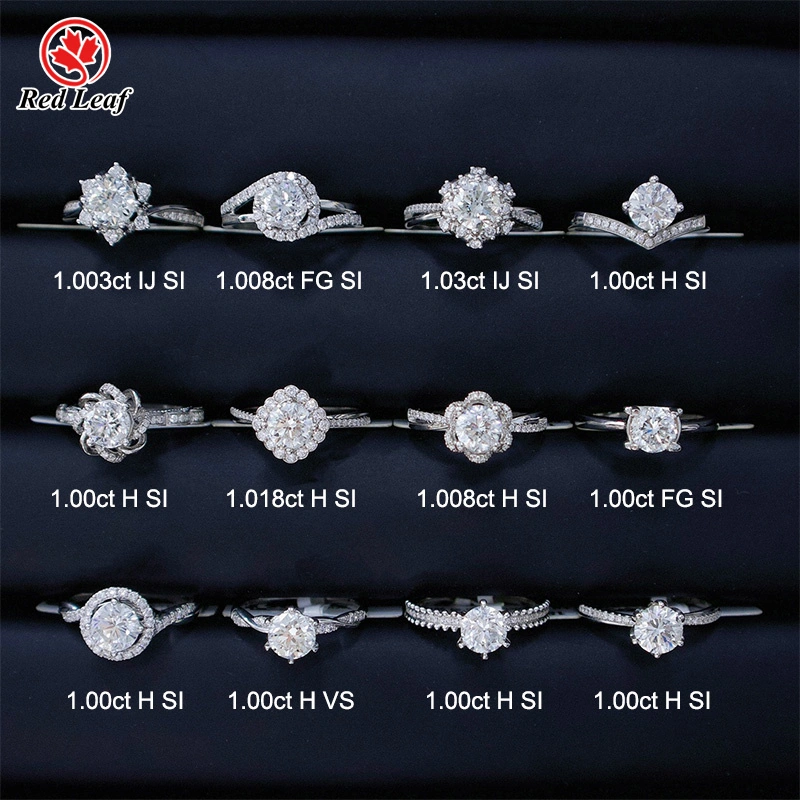 Redleaf Custom 10k 14k 18k الذهب الأبيض 1CT Round Cut Natural Diamond Consagem 1