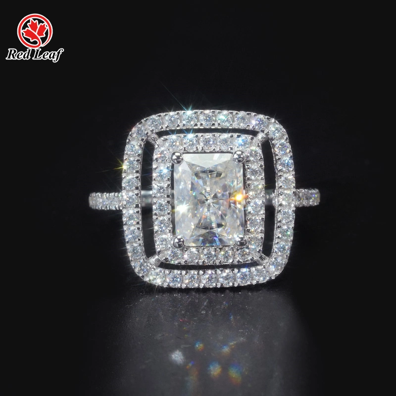Redleaf 2CT Radiant Cut 10k 14K 18k 18K Gol GRA GRA Certification des bagues de fiançailles Moisanite 1