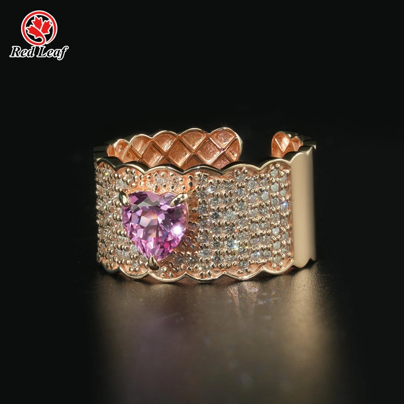 Redleaf 14K Rose Gold 3CT Heart Cut Lab Grown Diamond Ring Custom Lab Diamond Engagement Rings 1