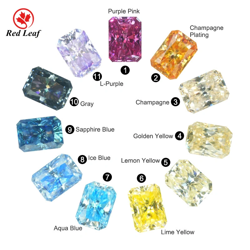 Wholesale 3mm 5mm 10mm GRA Certified Radiant Cut Light Purple Moissanite -Redleaf 1