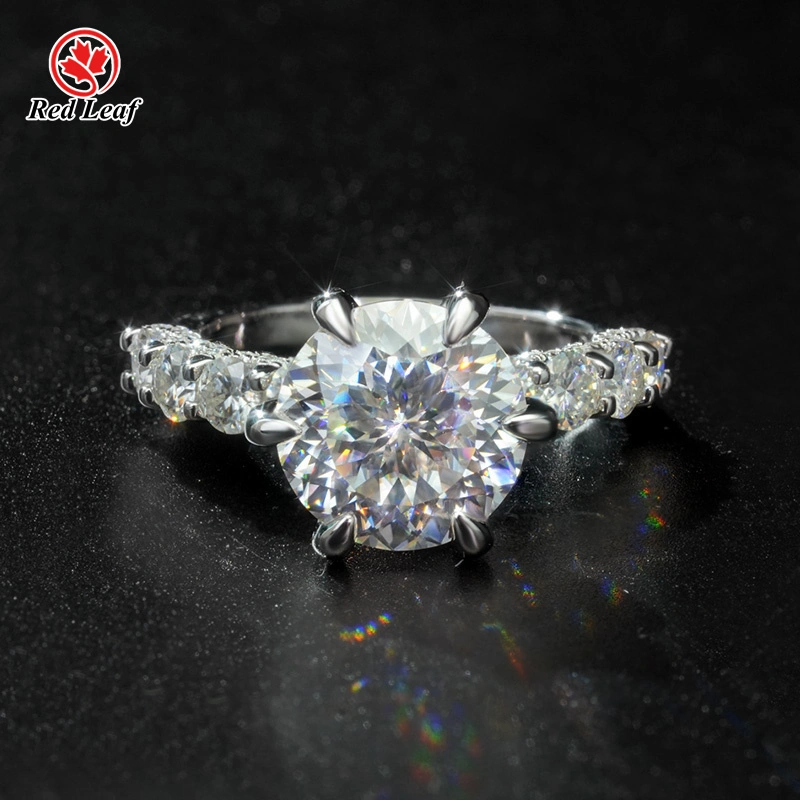 Redleaf 5CT D Round Cut 10K 14K 18K White Gold GRA Certified Moissanite Engagement Ring Custom Lab Made Jewelry 1