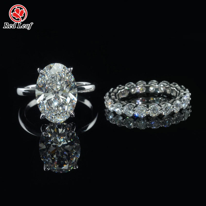 Redleaf 18K White Gold 6.03CT D VS1 Oval Cut IGI Certified Lab Grown Diamond Couple's Ring Custom Lab Grown Engagement Rings 1