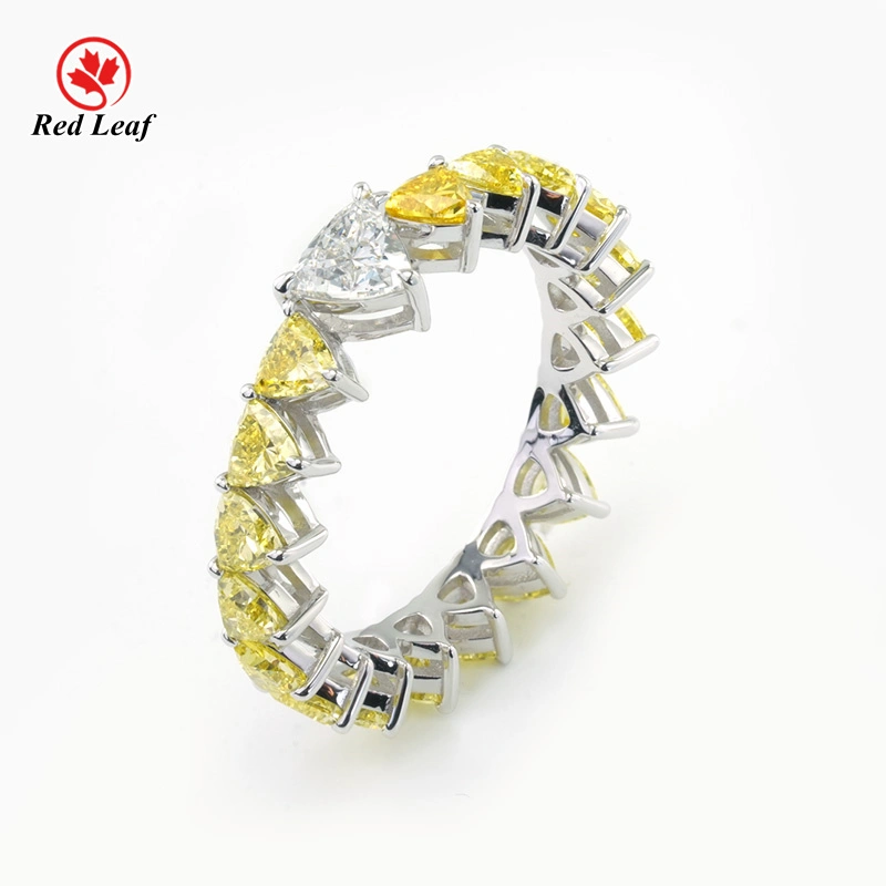 10K 14K 18K White Gold 3CT Trillion Cut Lab Diamond Ring IGI Certificate Band Ring Custom Lab Grown Engagement Rings -Redleaf 1