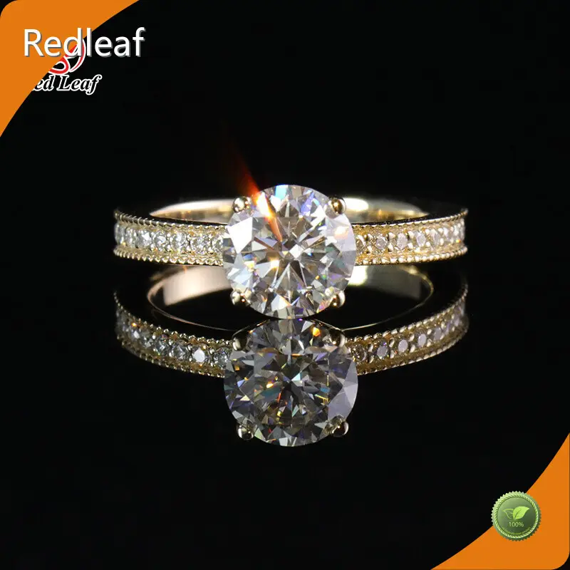 Lab Created Emerald Cut Diamond Ring Emerald Gemstone Ring Wholesale - Redleaf 1