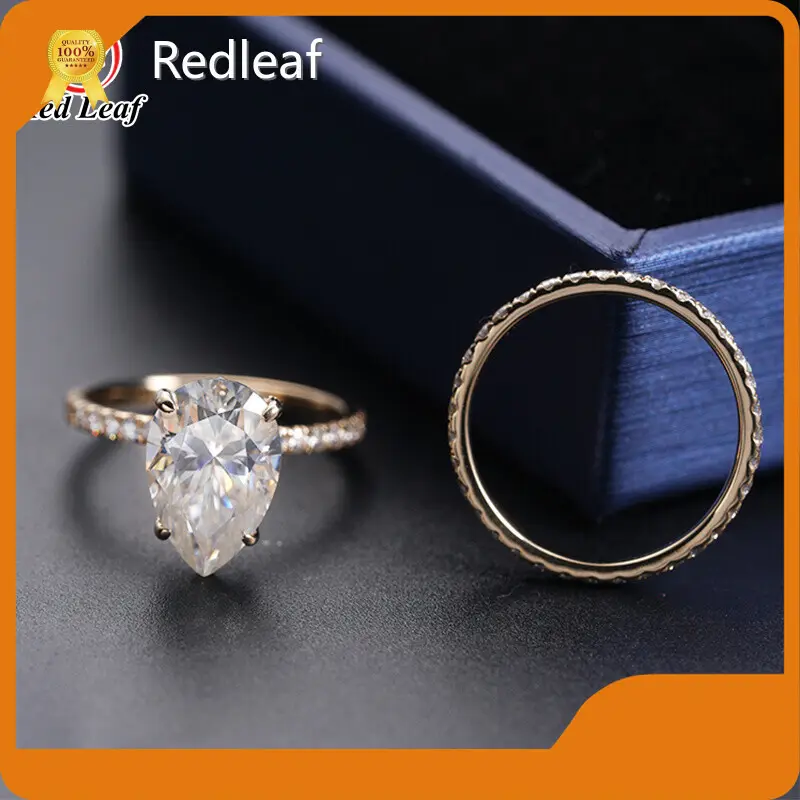 Lab Created Gemstone Rings VS2 Pear Gemstone Ring Wholesale - Redleaf 1