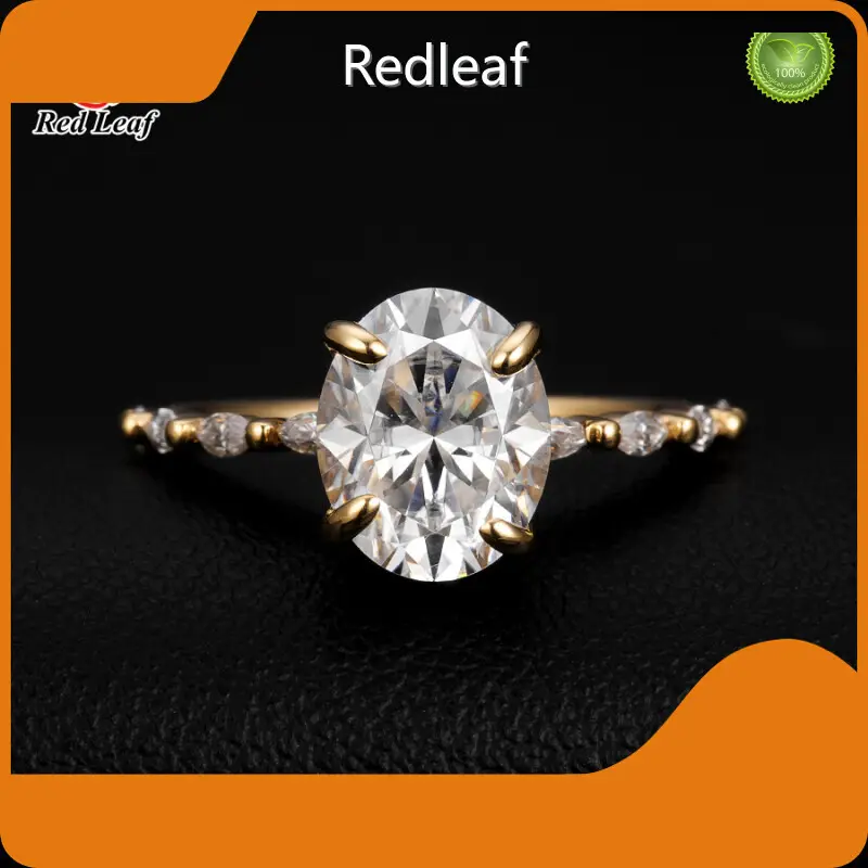 Lab Grown Gemstone Engagement Rings Round Oval Gemstone Ring Wholesale - Redleaf 1