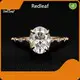 Lab Grown Gemstone Engagement Rings Round Oval Gemstone Ring Wholesale - Redleaf 1