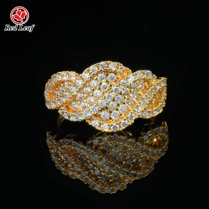 Anillo de moissanita de corte redondo en oro amarillo de 10, 14 y 18 quilates con certificación GRA. Anillos de compromiso personalizados cultivados en laboratorio - Redleaf 1