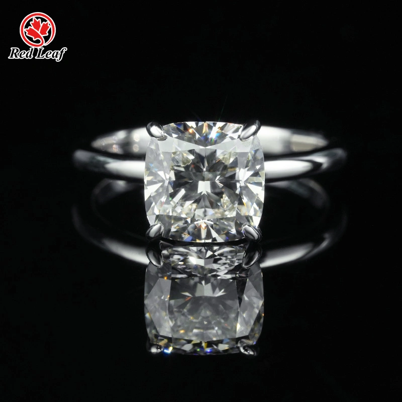 14K White Gold 3CT G VS1 Cushion Cut GIA Certificate Lab Grown Diamond Ring Engagement Ring Custom Lab Created Diamond Rings-Redleaf 1