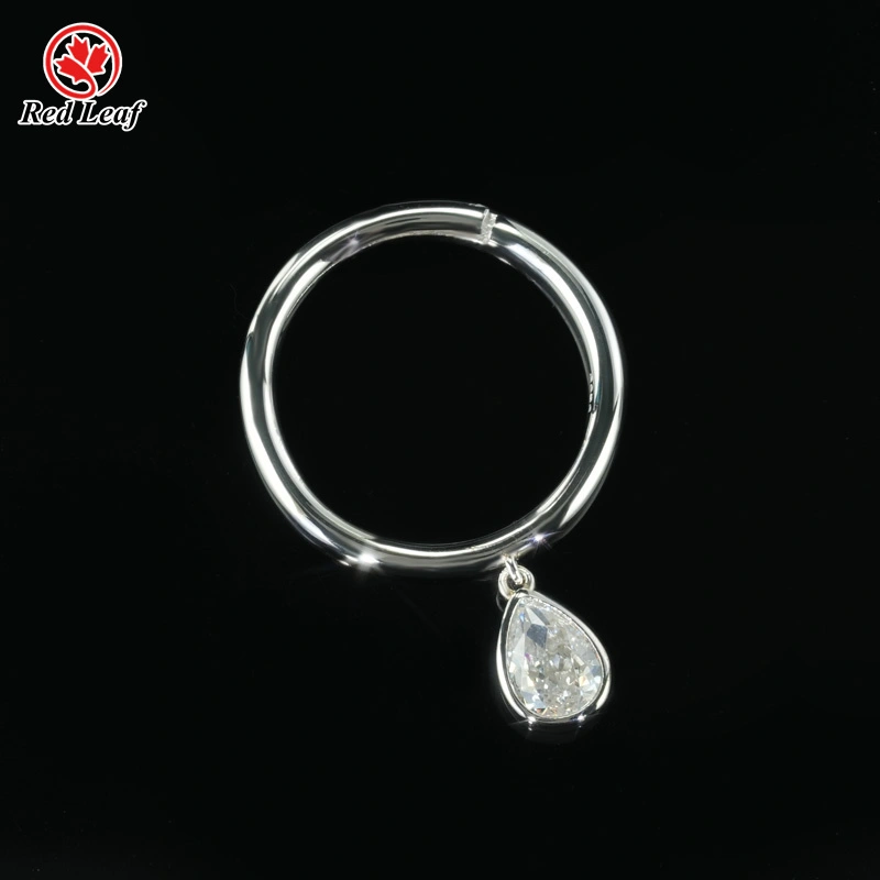 10K 14K 18K White Gold Pear Cut 1CT 2CT VVS Moissanite Ring GRA Certified Custom Lab Grown Engagement Rings -Redleaf 1