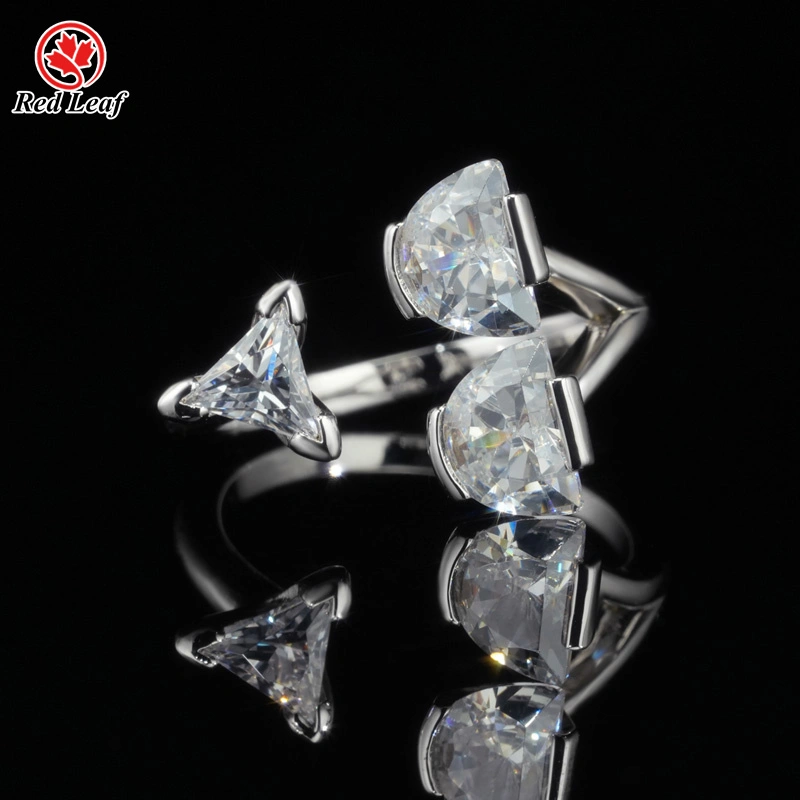 1CT 2CT 3CT VVS Fancy Cut 10K 14K 18K White Gold GRA Certificate Moissanite Engagement Ring -Redleaf 1
