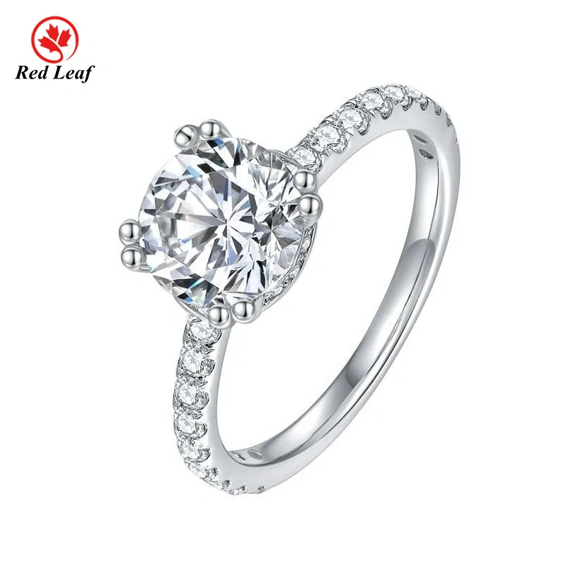 Redleaf 925 Silver 10K 14K White Gold Round Cut 1.5CT Moissanite Ring Custom Engagement Ring 1