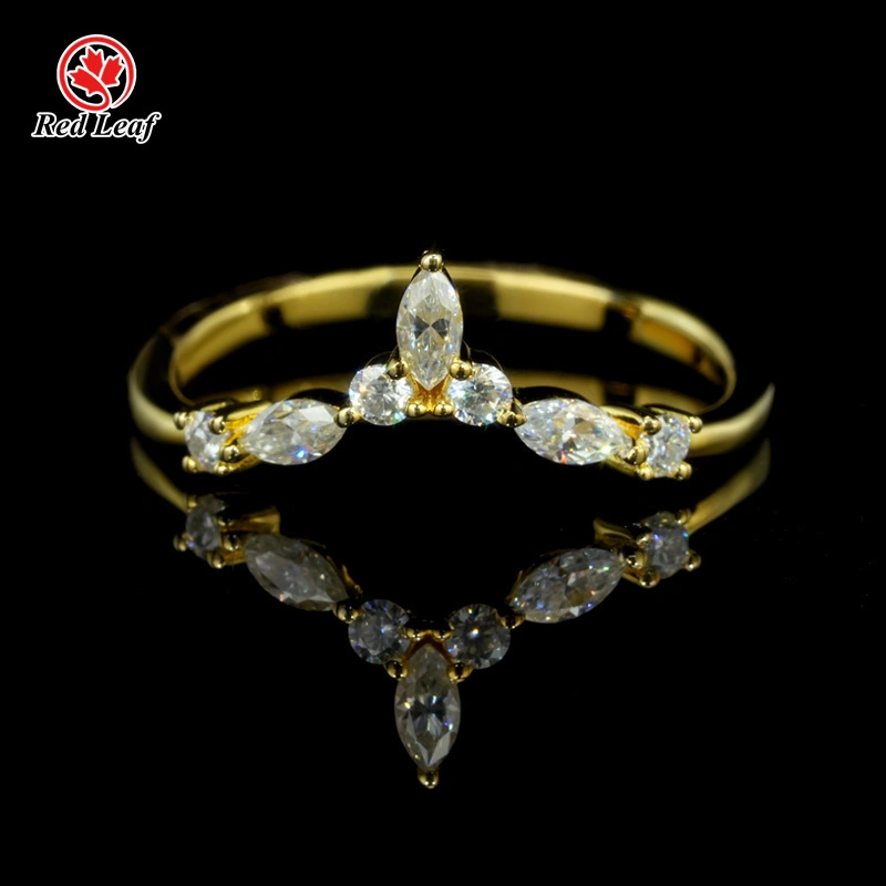 1.5ct Marquise Cut & Round Cut 925 Sliver 10K 14K 18K Moissanite Engagement Ring -Redleaf Jewelry 1