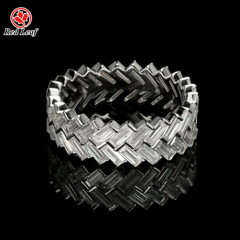 1.5*3.5mm 925 Sliver 10K 14K 18K White Gold Moissanite Engagement Ring GRA Certificate -Redleaf 1