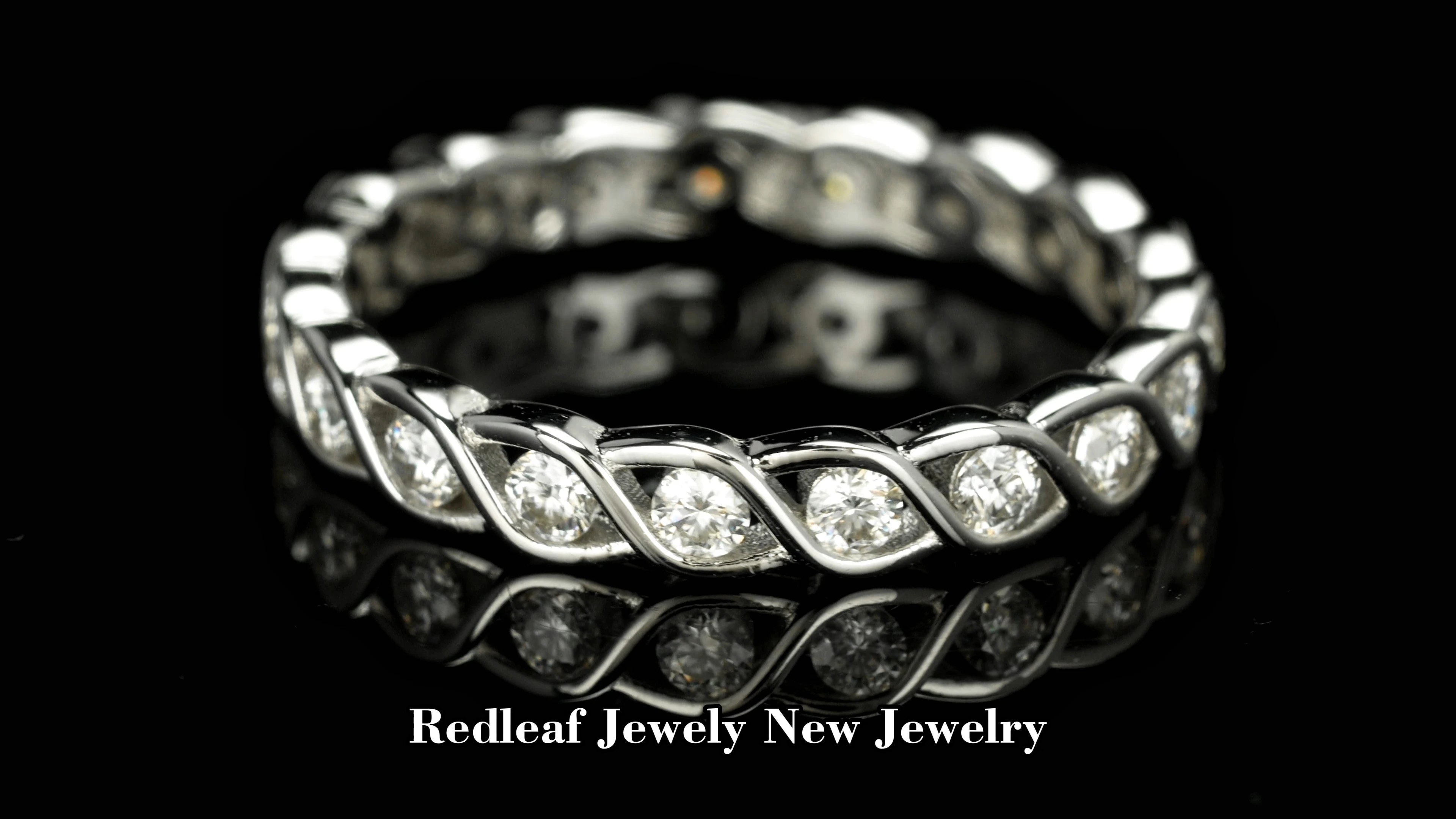 Round Cut 925 Sliver 10K 14K 18K White Gold GRA Certificate Moissanite Wedding Ring -Redleaf 1