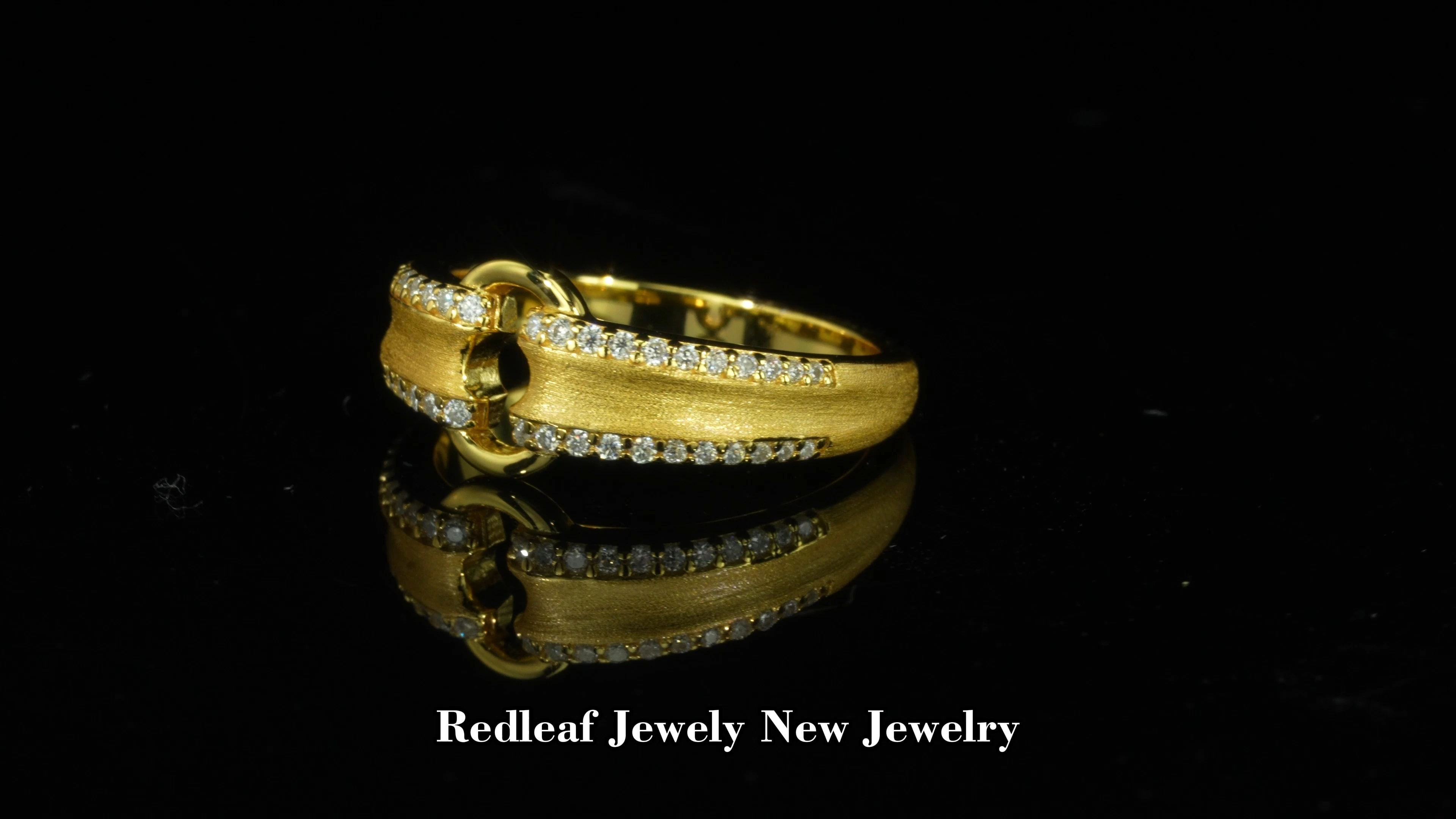 Anillo de compromiso de moissanita de corte redondo en plata 925, oro amarillo de 10, 14 y 18 quilates, certificado GRA - Redleaf 1