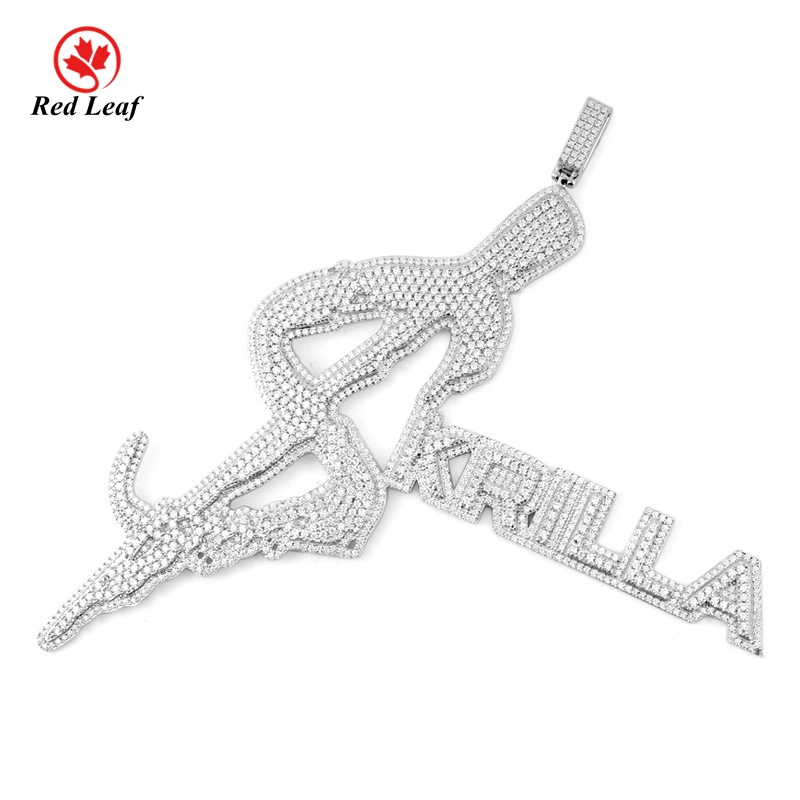 Redleaf Custom Name Mossanite Pendant Iced Out Pendant VVS Moissanite Letter Pendant Silver 925 Hip Hop Jewelry 1