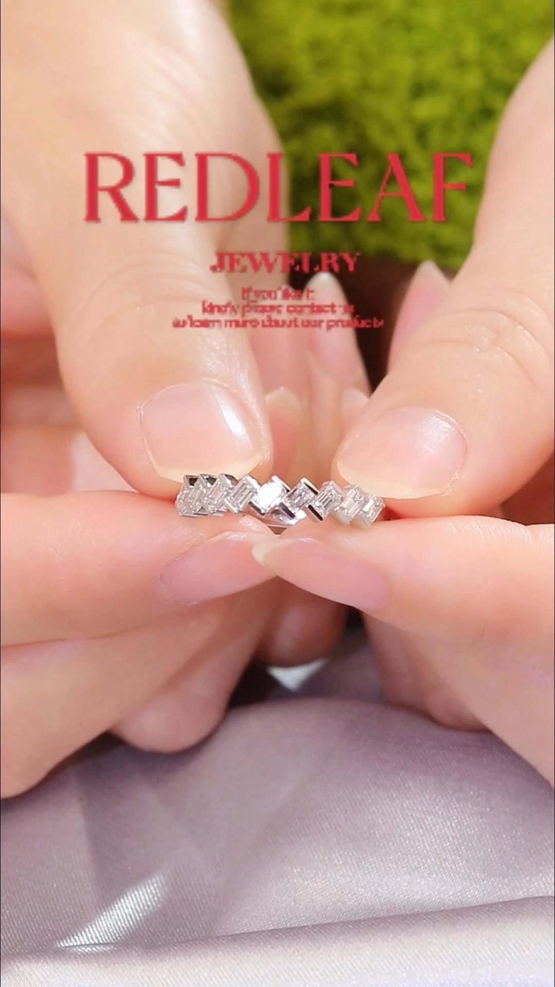 Redleaf 2*3mm Emerald Cut 10K 14K 18K PT950 HPHT CVD Lab Grown Diamond Engagement Ring Custom Wedding Ring 1