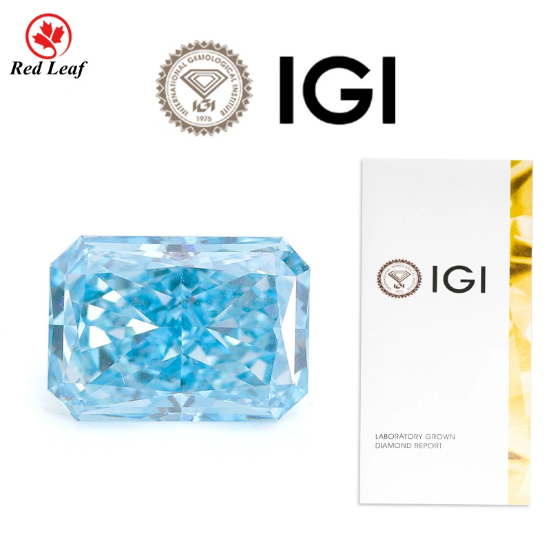 Redleaf Fancy Intense Blue Lab Grown Diamond 2.16CT Radiant Cut VVS2 Cvd Lab Grown Diamond Manufacturers 1