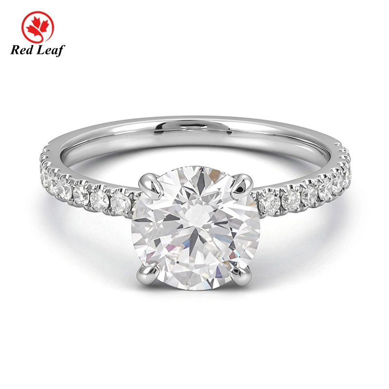 Redleaf Lab Grown Diamond Round Brilliant Cut Ring 10K/14K/18K White Gold 1