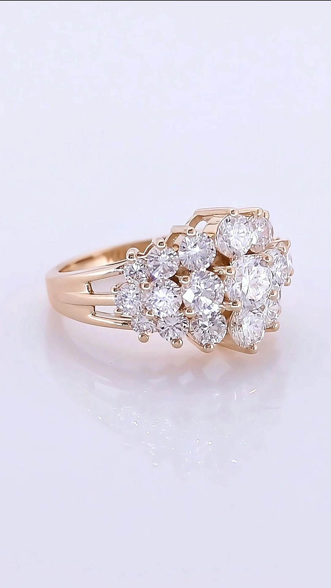 Redleaf Custom Round Cut 2.5mm 3mm 3.5mm 4mm 5mm DEF VVS 10K 14K 18K Gold Lab Grown Diamond Engagement Wedding Ring 1