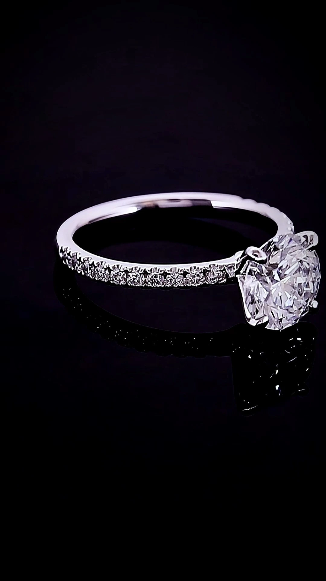 Redleaf  Lab Grown Diamond Ring Round  Brilliant Cut 18K White Gold E Color VVS2 for Woman 1