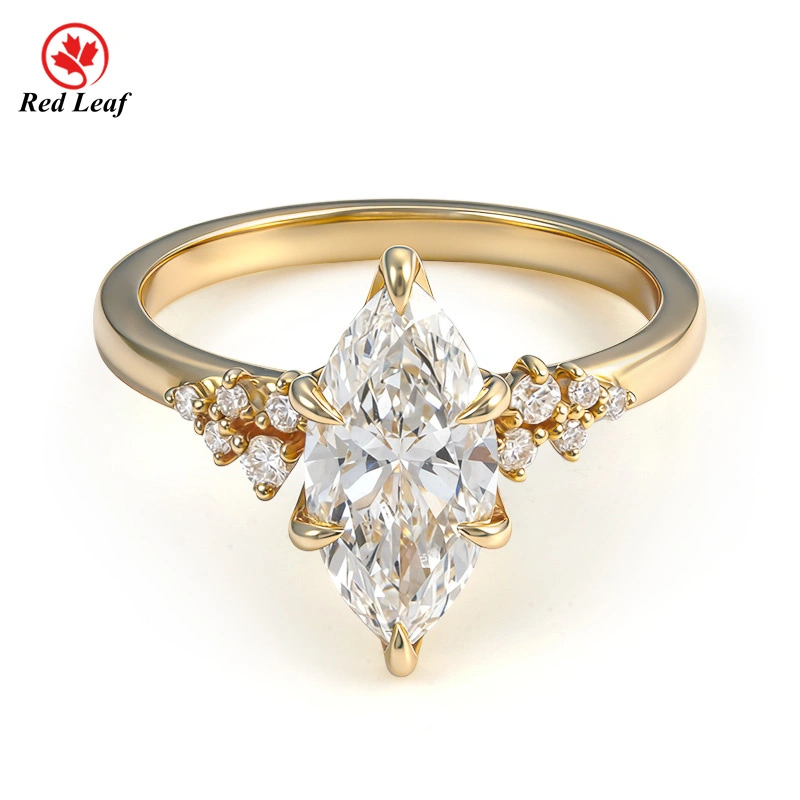Redleaf Lab Grown Diamond Ring 14K 18KGold Marquise Cut VS Clarity E Color for Women 1