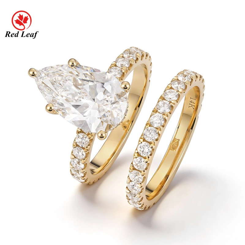 Redleaf Lab Grown Diamond Ring Pear Cut 14K 10K 18KGold for Women 1