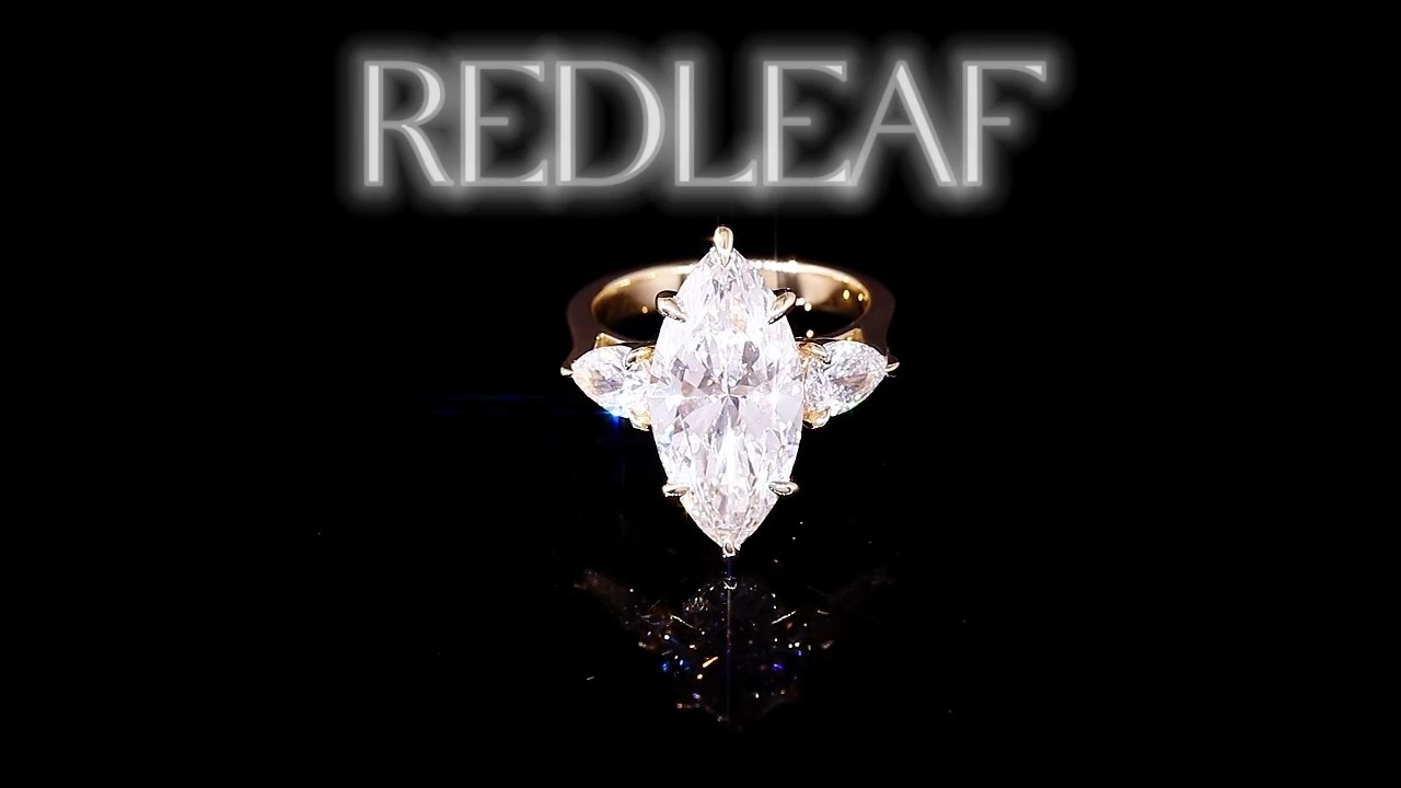 Redleaf Lab Grown Diamond Ring 18K 14K 10K Marquise Cut E Color VS1 Clarity for Women 1