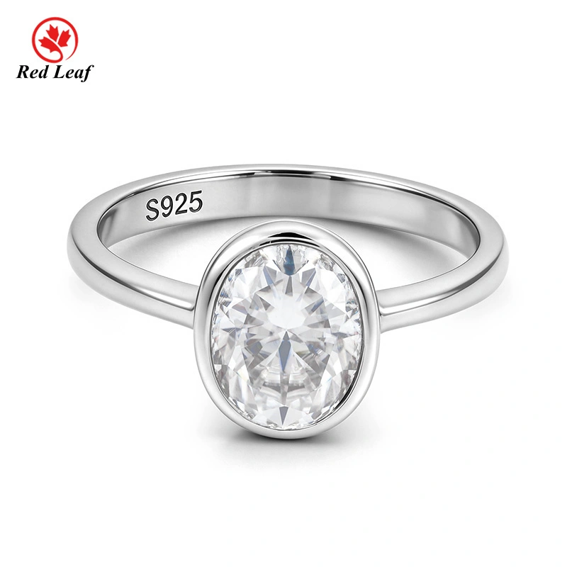 Redleaf Moissanite Diamond Ring 925 Silver Oval Cut for Women 1