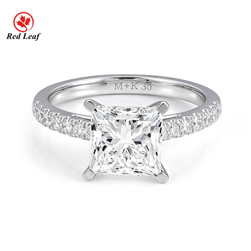 Redleaf Princess Cut 10K 14K 18K Gold IGI Report CVD HPHT Lab Grown Diamond Engagement Wedding Ring 1
