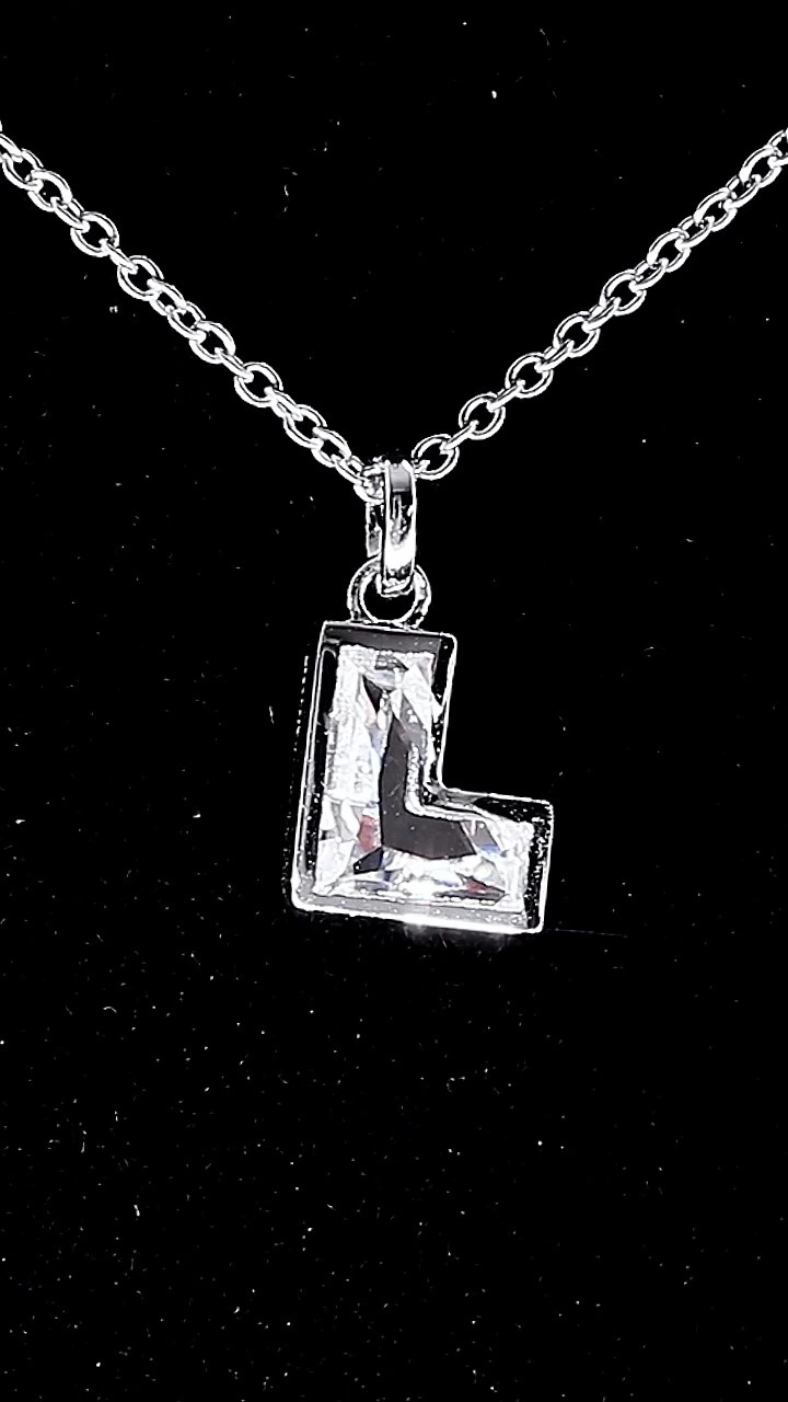 Collar de moissanita Redleaf de plata 925 con cadena de eslabones en forma de letra, estilo lujoso, unisex, certificado GRA. 1