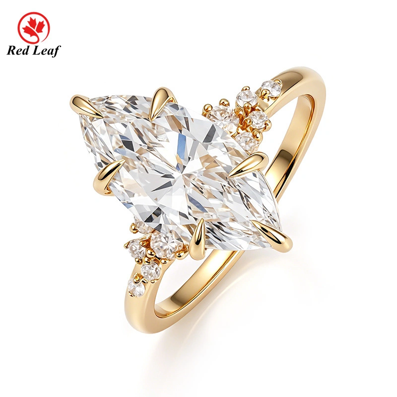 Redleaf Marquise Cut 10K 14K 18K Gold IGI Report CVD HPHT Lab Grown Diamond Engagement Wedding Ring 1