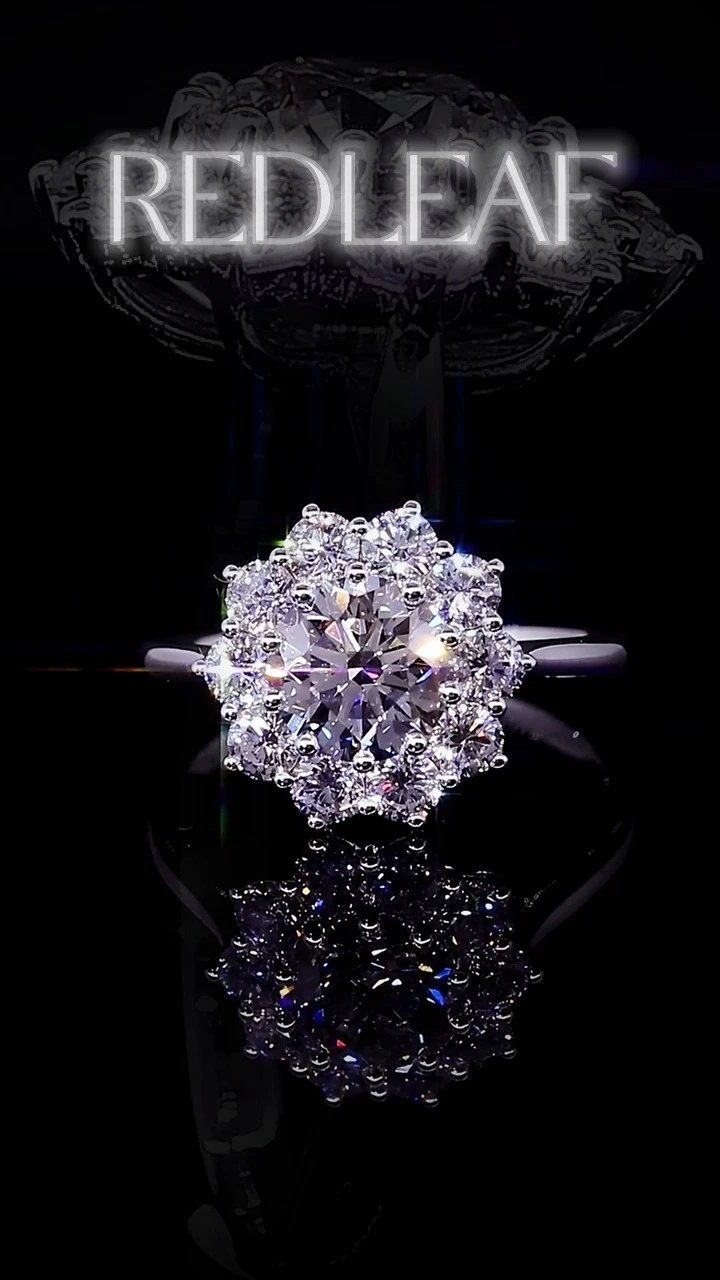 Redleaf Round Brilliant Cut 10K 14K 18K Gold IGI Report CVD HPHT Lab Grown Diamond Engagement Wedding Ring 1