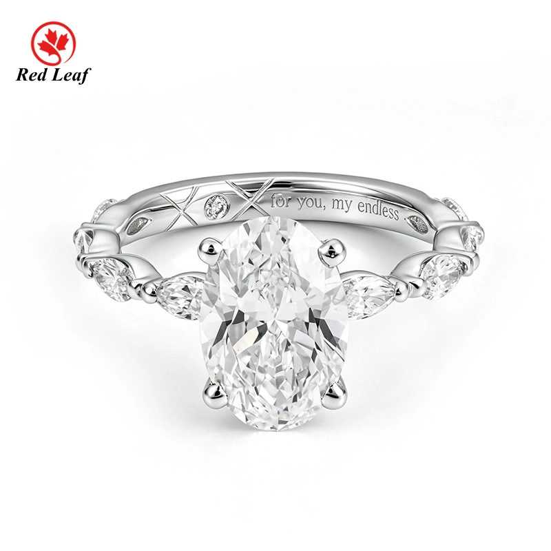 Redleaf Lab Grown Diamond Oval Cut Ring D Color VVS1 Clarity 2CT Engagement Wedding Ring 1