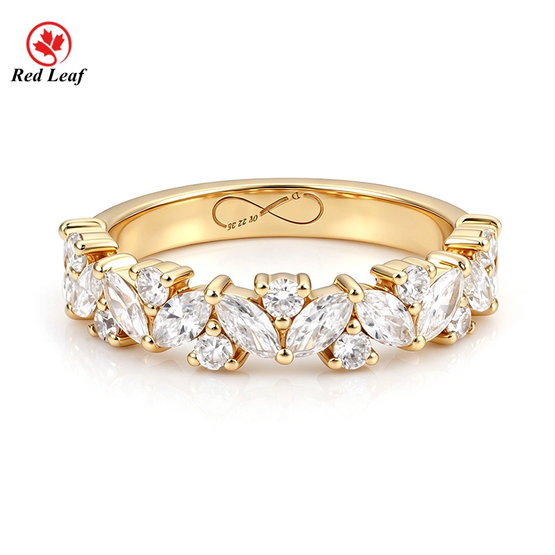 Redleaf Lab Grown Diamond Round Brillant Cut and Pear Cut 10K 14K 18K Gold Ring for Women IGI Certified Wedding Gift 1