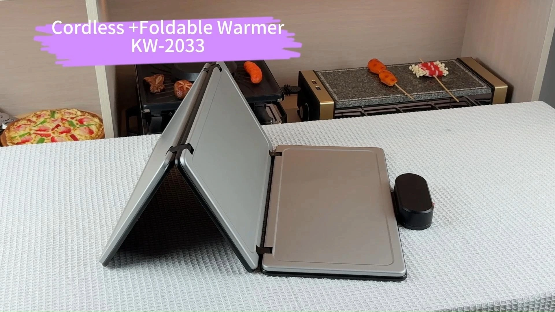 جهاز تسخين الطعام المحمول KINBO KW-2033، ثلاثة في واحد، مزود بلوحة تسخين قابلة للطي، بقوة 330 واط 1
