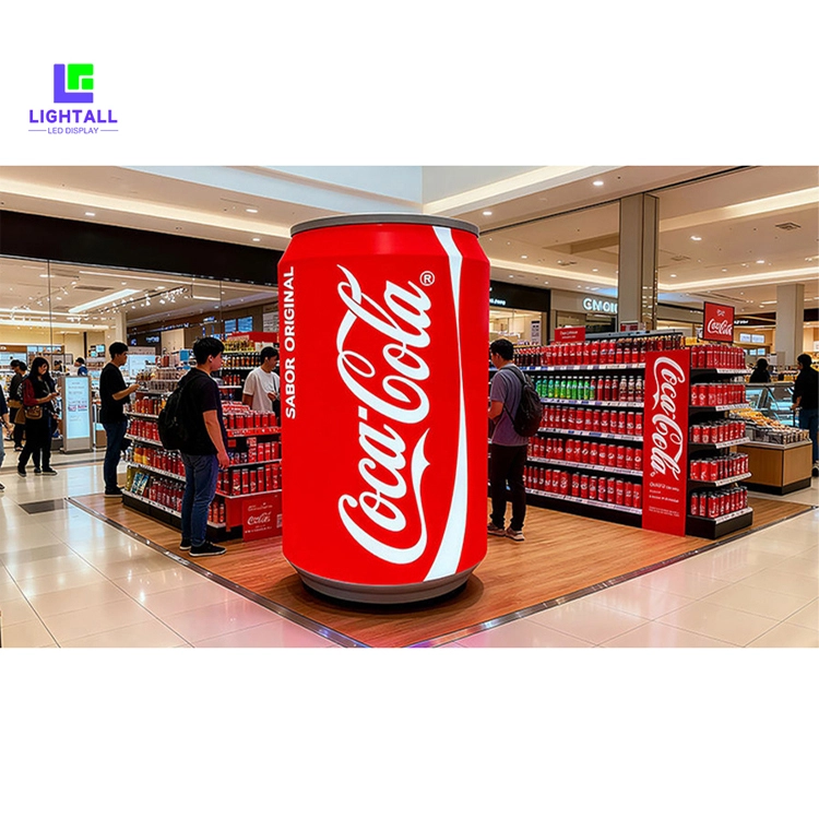 Schermo LED personalizzabile per interni/esterni P1.86 HD, design creativo e flessibile per lattine di bevande personalizzate, bottiglie di birra e lattine 1